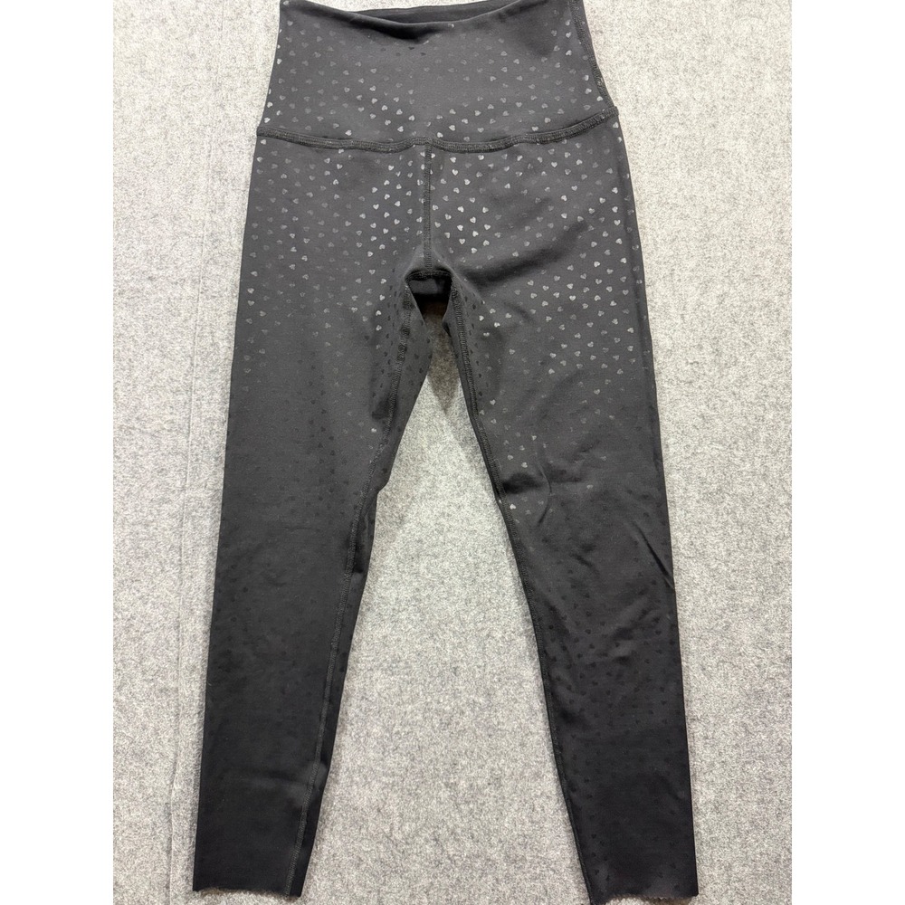 Beyond Yoga Hearts PowerShine High Waisted Midi Leggings Black Foil Print Sz S
